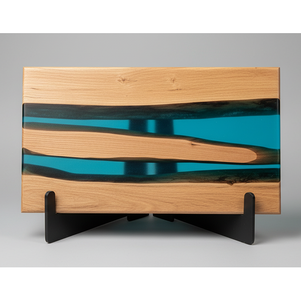 Live Edge Locust with Ocean Blue Epoxy River Charcuterie Board