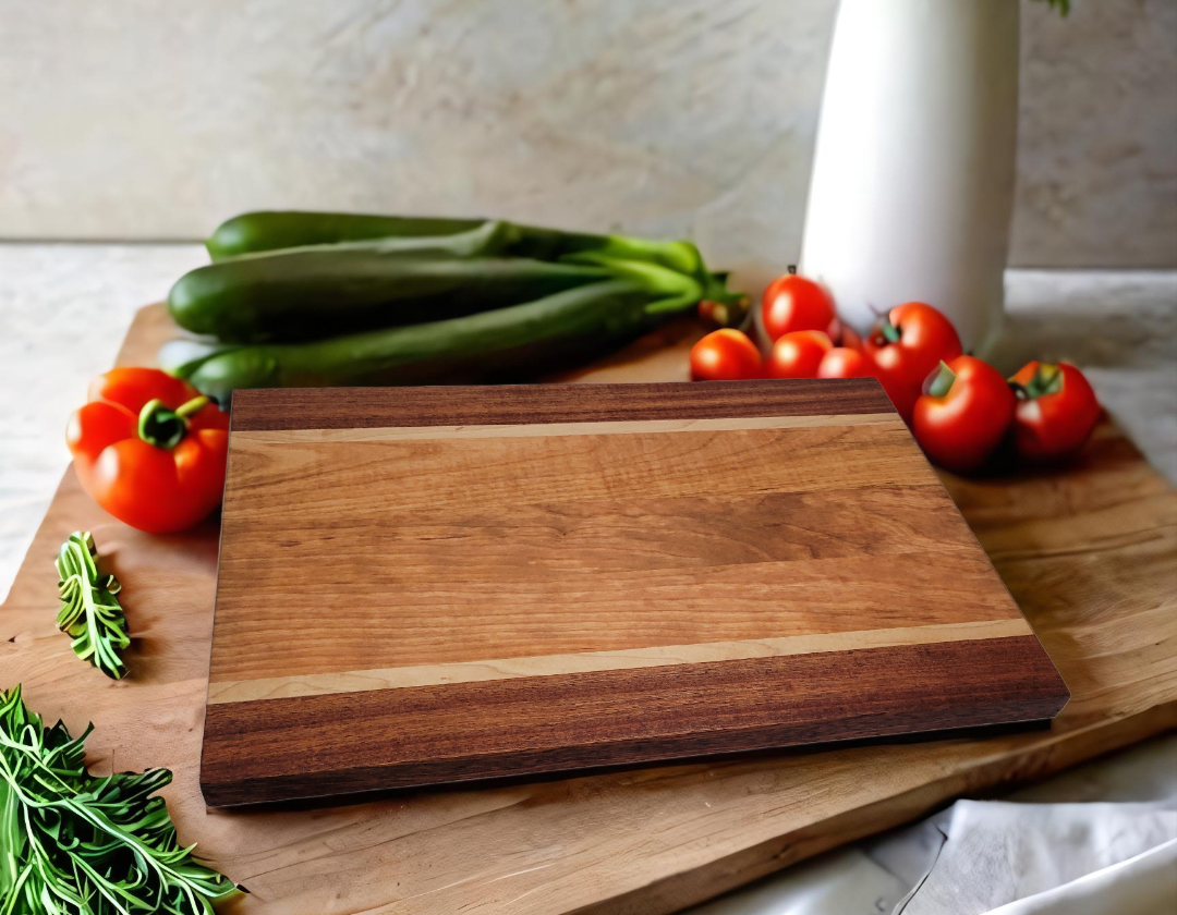 Cherry Cutting board with Maple and Mahogany