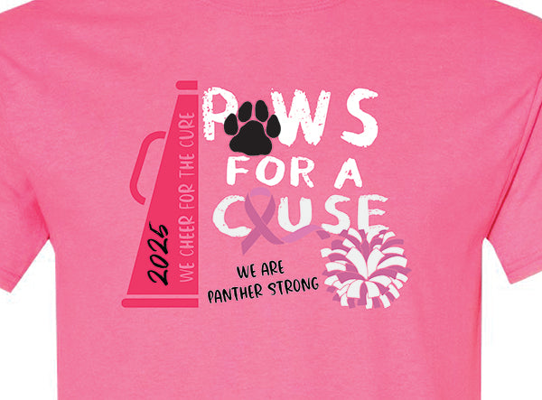 Pink Out Tee Shirts with the Cheerleaders – Paws for the Cause!