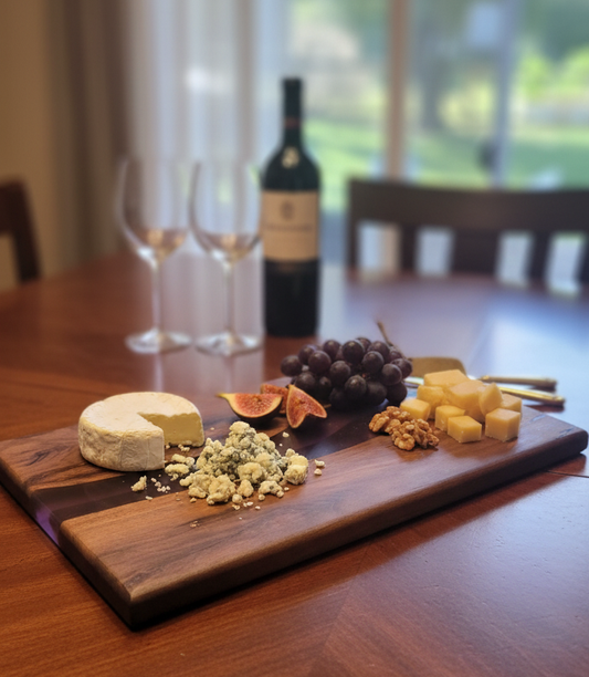 Back Walnut with Purple Epoxy River Charcuterie Board