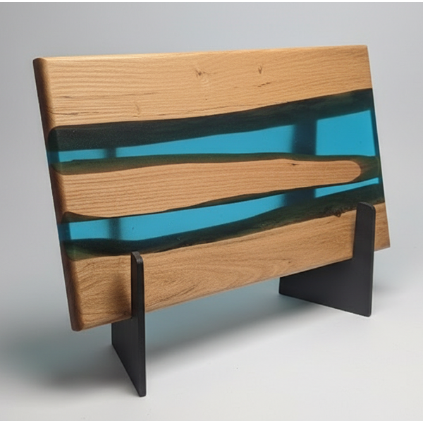 Live Edge Locust with Ocean Blue Epoxy River Charcuterie Board