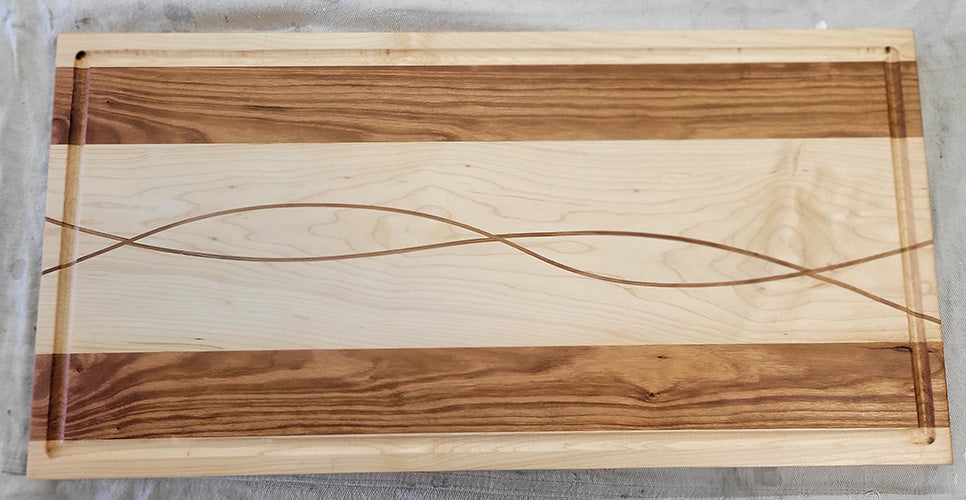 Cutting Board, Maple and Cherry Weaved