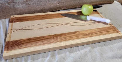 Cutting Board, Maple and Cherry Weaved