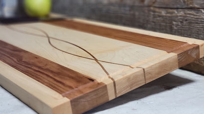 Cutting Board, Maple and Cherry Weaved