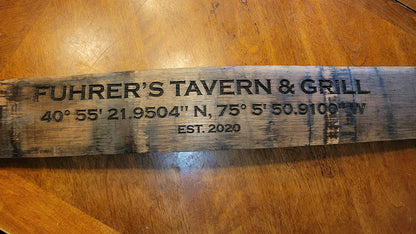 Bar Sign - Whiskey Barrel Stave