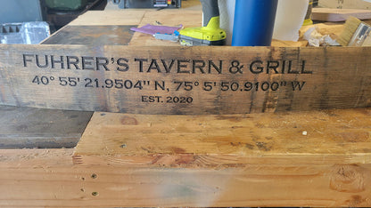 Bar Sign - Whiskey Barrel Stave