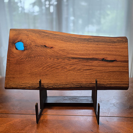 Live Edge Ash with Blue Epoxy Eye