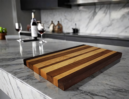 9x16 Maple, Cherry & Mahogany Cutting Board