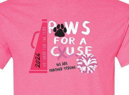 Pink Out Tee Shirts with the Cheerleaders – Paws for the Cause!